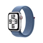 Apple Watch SE Cell 40mm Silver med Winter Blue Sport Loop