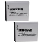 EXTENSILO 2x Batteries compatible avec Canon Legria Mini appareil photo, reflex numérique (800mAh, 3,7V, Li-ion)