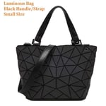 Women's Luminous Bag Geometric Lattice Tote Bag High Quilted Chain Shoulder Bags Laser Plain Folding Handbags Luminous Small
