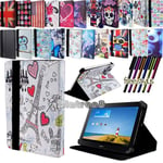 For Various 7" Huawei Mediapad Tablet - Smart Stand Leather Cover Case + Stylus