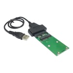 50cm Adaptateur USB 2.0 vers Mini PCI-E mSATA SSD, 1.8 pouces Micro SATA 7 + 9 16 broches, cartes PCBA pour disque dur SSD, livraison gratuite