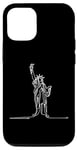 Coque pour iPhone 14 Pro One Line Art Dessin Lady Liberty