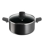 Tefal Titanium Force Stew Pot, 24cm Black