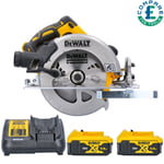 Dewalt DCS570 18V Brushless 184mm Circular Saw With 2 x 5Ah Batteries & Charger