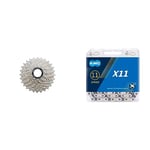 SHIMANOShimano 105 CS-R7000 105 11-speed cassette, 12-25T & KMC X11 11 Speed Chain (Packaging may vary), Silver/Black, 118 LinkKMC