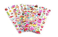 12 sheets/pack cake ice cream candy food pattern sticker for kids toy cartoon 3D stickers Children scrapbooking DIY toys