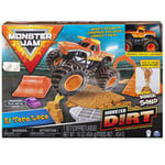 Monster Truck Jam Kinetic Sand Dirt Track Starter Play Toy Building Deluxe Set