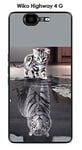 Onozo Coque Wiko Highway 4G Design Chat Tigre Blanc