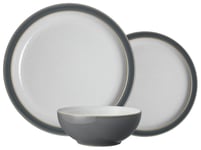 Denby 12 Piece Stoneware Dinner Set - Fossil Grey