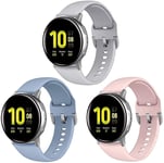 Abasic compatible with Amazfit GTR 42mm / GTS/Bip/Bip Lite Watch Strap, Soft Silicone Waterproof Replacement Strap (20mm, Pale Pink + Gray)