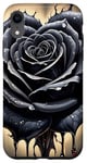 Coque pour iPhone XR Rose Kawaii Noir Fleur Sauvage Jaune Motif