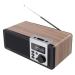 JACKWS Bluetooth Speaker, Wood Retro Alarm Clock Hands-free Calling FM Radio U Disk TF Card Wireless Subwoofer HD Sound