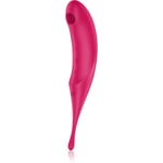 Satisfyer TWIRLING PRO vibrator med klitorisstimulator Red 19,9 cm