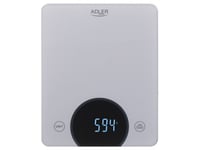 Adler Ad 3173S, Elektronisk Köksvåg, 10 Kg, 1 G, Grå, Glas, Inbyggd