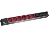 Bachmann Bachmann It Pdu Alu 1He 6X Jordad Kontakt 3X C19, Strömkabel Med C20-Kontakt, Svart
