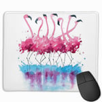 Tropical Watercolor Flamingo Mouse Pad with Stitched Edge Computer Mouse Pad with Non-Slip Rubber Base for Computers Laptop PC Gmaing Work Mouse Pad
