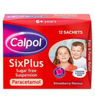 Calpol SixPlus Sugar Free Suspension Strawberry Flavour 6+ Years 12x5ml sachets