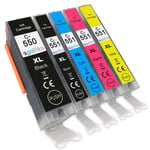 5 Printer Ink Cartridges (5 Set) to replace Canon PGI-550 & CLI-551 Compatible