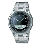 Watch CASIO AW-80D-1A Steel Anadigit Chrono Telememo Digital Schwarz 50mt