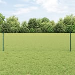 Staketstolpar 11 st U-kanal Grön 60 cm Stål, vidaXL Sexkantigt staket Grön 0.5x100 m Stål