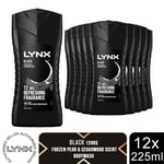 Lynx Black 12-H Refreshing Fragrance Shower Gel Body Wash for Men 12x225ml