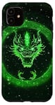 iPhone 11 Dragon Face Myth Green Vintage Hunting Forest Case