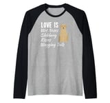 Yellow Labrador Retriever Gift Love My Dog Design Raglan Baseball Tee