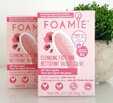 2x60g Foamie Cleansing Face Bar Gentle Cleansing With Rose Oil &Vitamin B3
