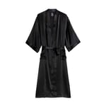 Unisex kimono i siden svart