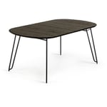 Table extensible Milian placage de frêne et pieds en acier noir 140 (220) x 90 cm - Kave Home