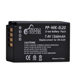 1 batterie Batterie 1260mAh EN EL20 EN EL20a + double chargeur USB, Port de Type C pour Nikon Coolpix P1000 N