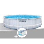 Kit piscine tubulaire Intex Chevron ronde 4,88 x 1,22 m + 6 cartouches de filtration 4,88m x 4,88m x 1,22m Bleu
