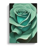 The Righteous Flower Teal, Green, Green Canvas Print for Living Room Bedroom Home Office Décor, Wall Art Picture Ready to Hang, 30x20 Inch (76x50 cm)