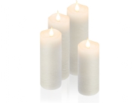Enne Seasons Lumiere LED wax candles set of 4, rustic surface, cream color