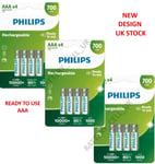 PHILIPS AAA RECHARGEABLE BATTERIES 700mAh NiMH HR03 1.2V Cordless Dect Phones