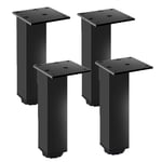4 Pcs Furniture Legs,Square Feet,Adjustable Feet,TV Cabinet Support Legs,Table Legs,11 Sizes,2 Colors,Height Adjustable 20Mm,Easy To Install,Black,25cm/10in