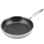 Frying Pan - 28cm 304 Stainless Steel Egg Cooking Frying Pan Non-Stick Pot Kitchen Utensils