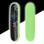 MOSHOU Glow in Dark Protective Case Compatible with 2020 Sky Q Remote Control EC201 / EC202, Fit a Glove, Silicone Protection, Good Grip, Shockproof Cover with Anti-Lost Hand Strap (Green White)