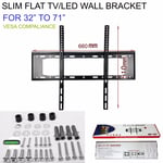 SLIM TV WALL BRACKET MOUNT FLAT FOR LED LCD OLED QLED 40 42 44 47 32 TO 71 INCH