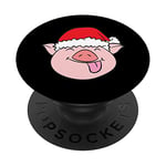 Christmas Pigs Cute Santa Hat Pig Cute Christmas Pig PopSockets Swappable PopGrip