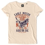 Teetown - T Shirt Femme - Aigle Vintage Biker - Retro Bike Motorcycle Angels Harley Davidson Moto Club Gang Oldschool Hell's - 100% Coton Bio