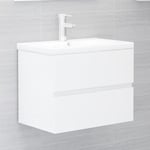 Meuble sous lavabo vasque Armoire d'évier Blanc brillant 60x38,5x45 cm Aggloméré 85978