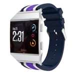 Fitbit Ionic Silikon klockband med stripes - Blå lila vit