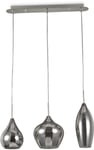Soft, Pendel lampe, Sp3, metal by Ideal Lux (H: 40 cm. x B: 20 cm. x L: 60 cm., Røg/Krom)