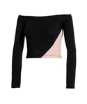 Puma Rive Gauche Off Shoulder Womens Top Black Colourblock 578445 01 Textile - Size Medium
