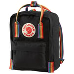 FJALLRAVEN Kånken Rainbow Mini Backpack, Multicolor (Black-Rainbow Pattern)