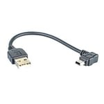 Câble USB 2.0 pour USB A vers USB Mini B 5 broches 10 cm coudé à 90 ° Système S