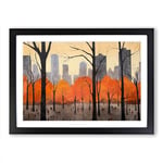 Central Park Minimalism No.3 Framed Wall Art Print, Ready to Hang Picture for Living Room Bedroom Home Office, Black A2 (66 x 48 cm)