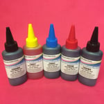 5 X DYE INK REFILL BOTTLES FOR CANON PIXMA TS6050 TS6051 TS6052 TS6053 PRINTER