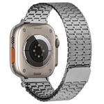 Apple Watch 9/8/7/6/5/4/3/2/1/SE - 45/44/42mm / Ultra 2 Magnetisk armband i rostfritt stål Titanium